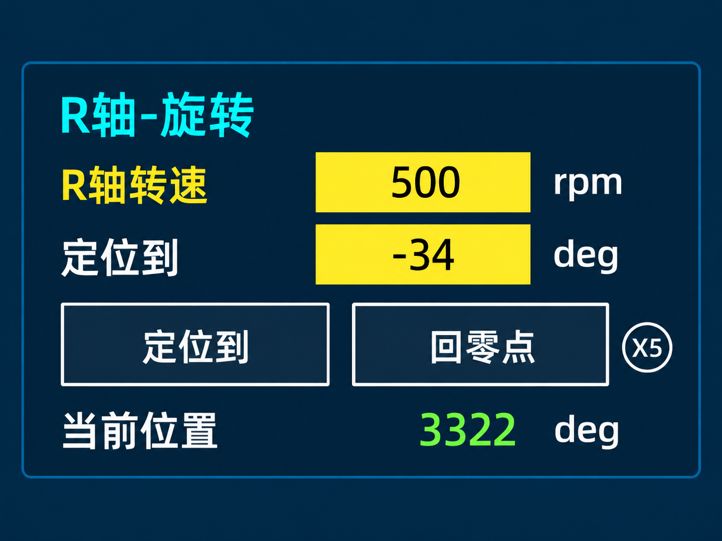 R-axis precision-positioning controls.